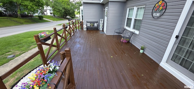 401 E 5th St, Mount Carmel, IL 62863 - deck featuring a yard