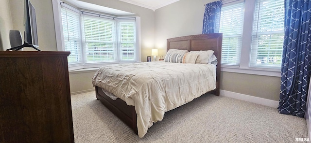 401 E 5th St, Mount Carmel, IL 62863 - carpeted bedroom featuring ornamental molding and baseboards