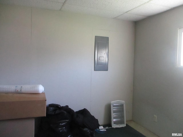 204 W Gelston St, Valier, IL 62891 - misc room featuring electric panel and a paneled ceiling