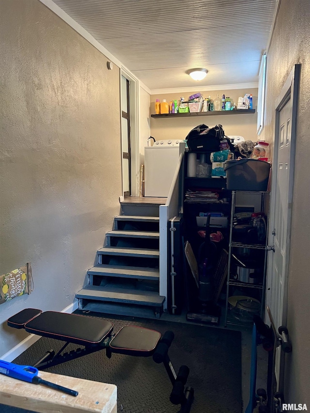 405 E Saint Louis St, West Frankfort, IL 62896 - staircase featuring a textured wall