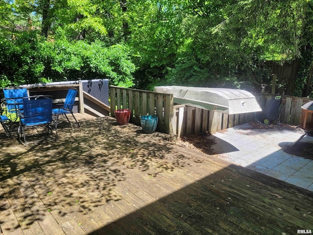 1806 Pace Ave, Mount Vernon, IL 62864 - wooden terrace featuring fence and outdoor dining area