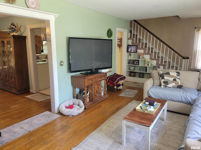 1806 Pace Ave, Mount Vernon, IL 62864 - living area with wood finished floors and stairs