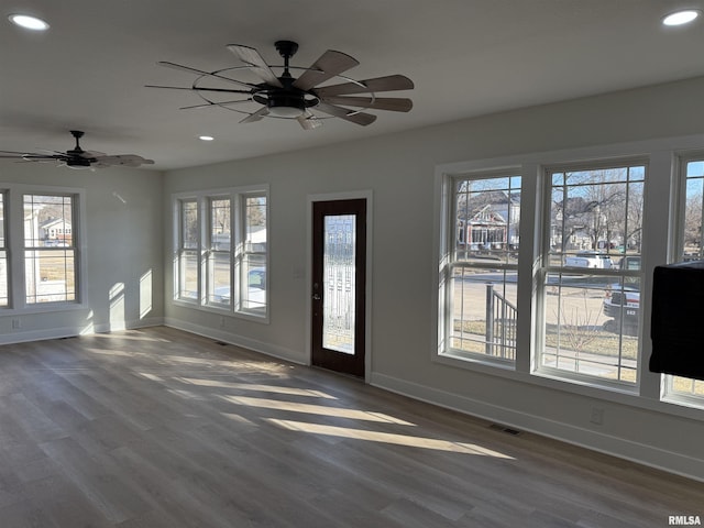 920 E 3rd St, Centralia, IL 62801 - entryway with recessed lighting, baseboards, a ceiling fan, and plenty of natural light