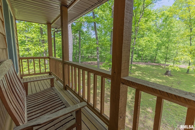 15751 E Tolle Rd, Mount Vernon, IL 62864 - deck with a yard and a forest view