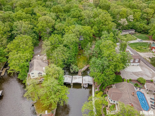2234 Cascade Ln, Centralia, IL 62801 - aerial view of a large body of water and a heavily wooded area