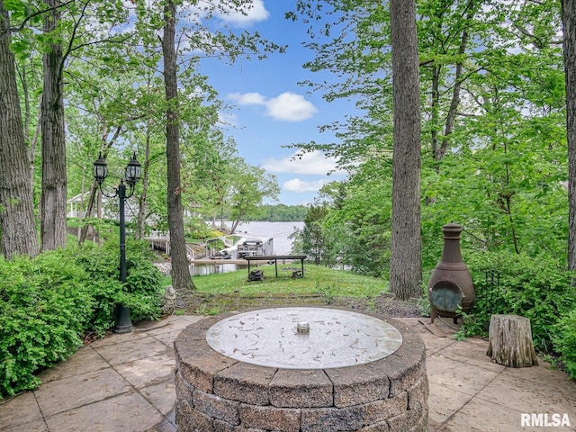 2234 Cascade Ln, Centralia, IL 62801 - view of patio featuring a water view
