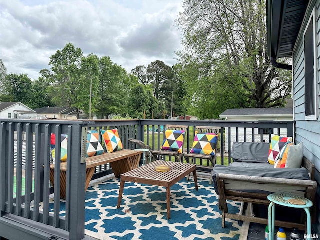 401 S 1st St, Marion, IL 62959 - deck featuring view of wooded area and outdoor lounge area