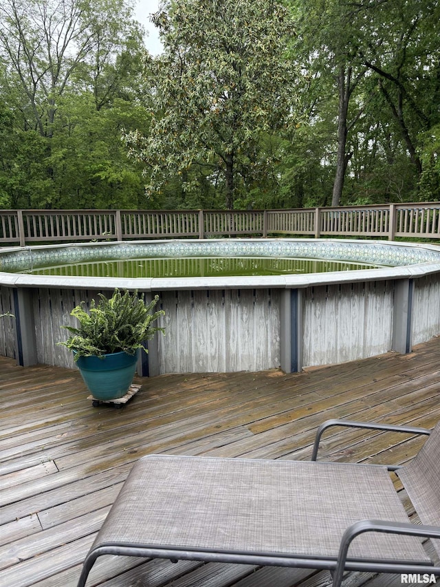 13916 Leisure Ln, Benton, IL 62812 - wooden terrace featuring view of wooded area