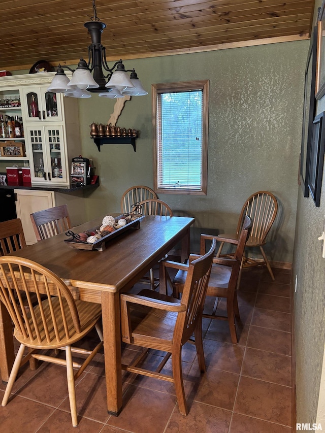 13916 Leisure Ln, Benton, IL 62812 - tiled dining area with wood ceiling