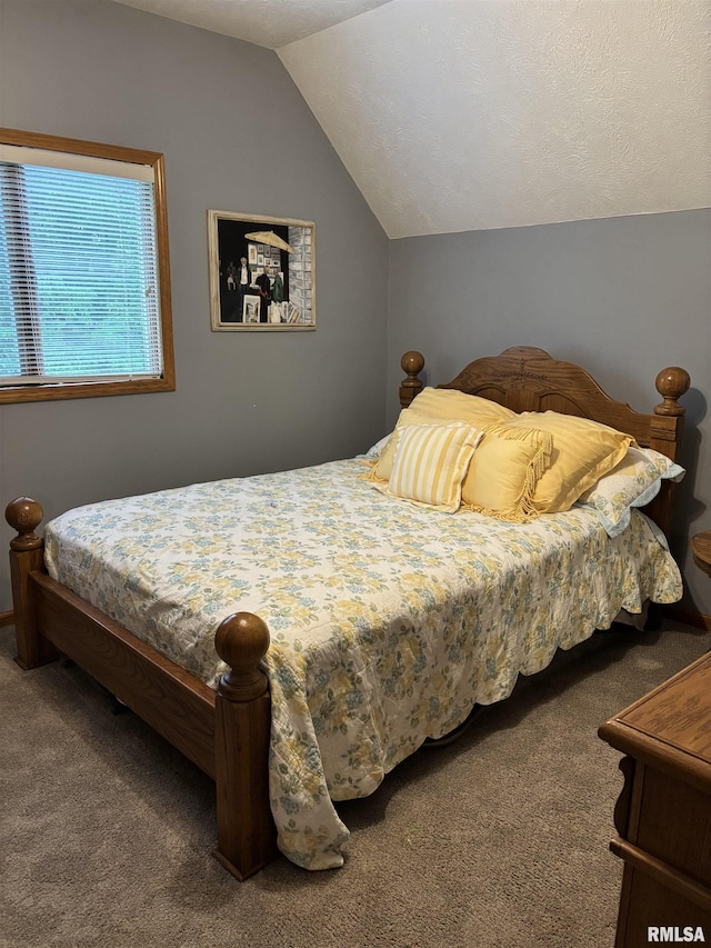 13916 Leisure Ln, Benton, IL 62812 - bedroom with carpet flooring and vaulted ceiling