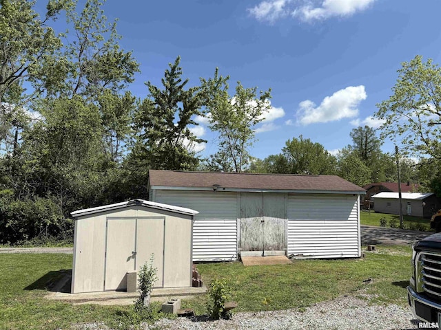 view of shed