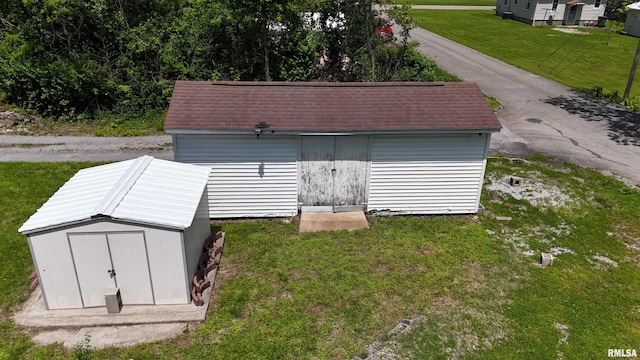 view of shed
