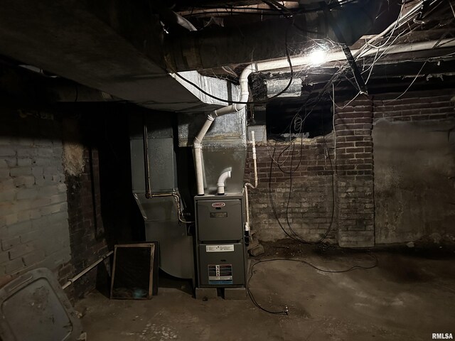 402 S Main St, Benton, IL 62812 - unfinished below grade area with heating unit