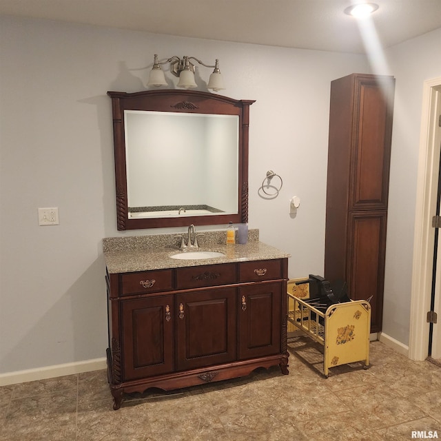 15267 N Woodlawn Ln, Woodlawn, IL 62898 - bathroom featuring vanity and baseboards