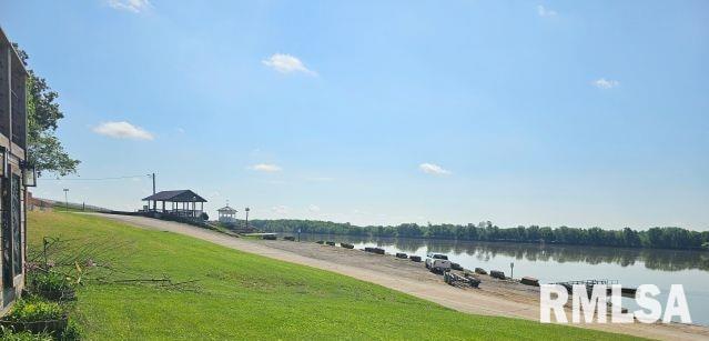 160 Front St, Elizabethtown, IL 62931 - dock area with a water view and a yard