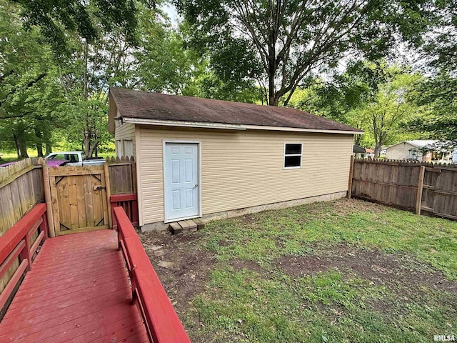 6556 S US-45 Rd, Brookport, IL 62910 - view of outbuilding featuring a fenced backyard and an outdoor structure
