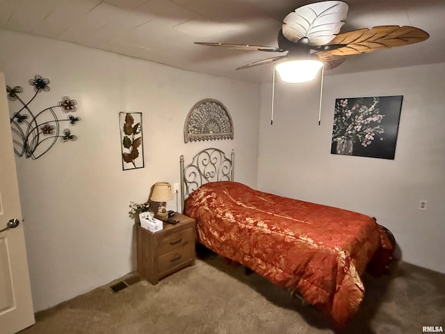 6556 S US-45 Rd, Brookport, IL 62910 - carpeted bedroom featuring ceiling fan