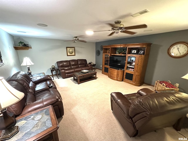 23208 N US Highway 51, Centralia, IL 62801 - carpeted living area with ceiling fan