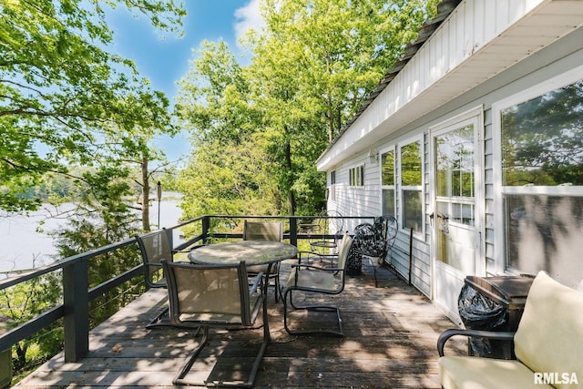 2560 Egyptian Hills Dr, Creal Springs, IL 62922 - view of patio featuring outdoor dining area and a wooden deck