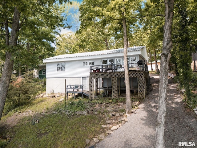 2560 Egyptian Hills Dr, Creal Springs, IL 62922 - view of front of home featuring a wooden deck and metal roof