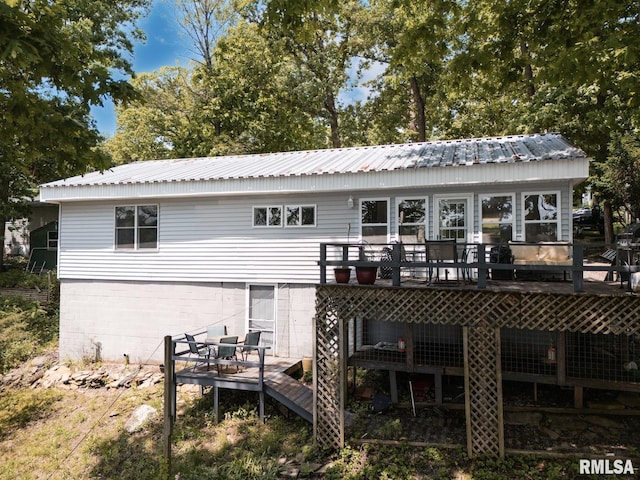 2560 Egyptian Hills Dr, Creal Springs, IL 62922 - rear view of house with a deck and metal roof