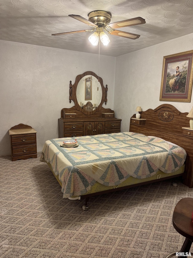 405 S Park Ct, Percy, IL 62292 - bedroom featuring ceiling fan and carpet flooring
