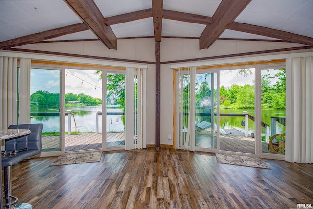 631 Community Beach Rd, Centralia, IL 62801 - entryway with a water view, wood finished floors, and baseboards