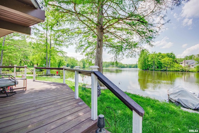 631 Community Beach Rd, Centralia, IL 62801 - wooden deck with a water view