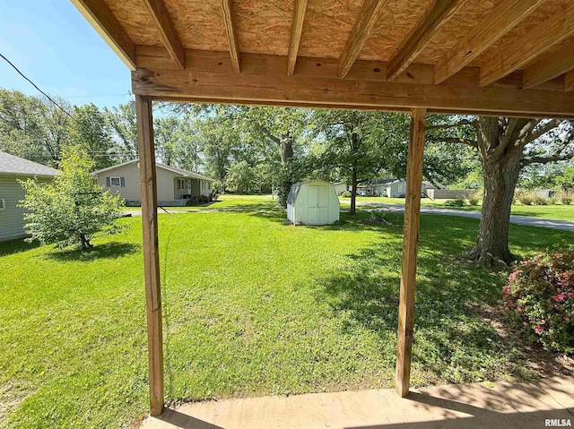 225 Hickory St, Flora, IL 62839 - view of grassy yard featuring a storage shed and an outbuilding