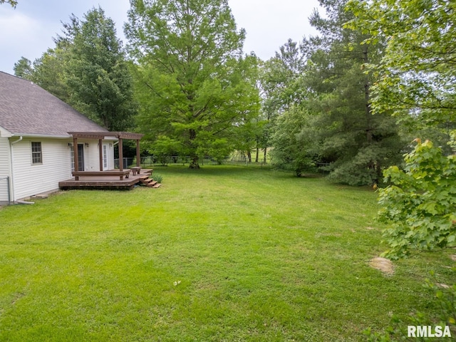 1021 Meadowlark Dr, Carterville, IL 62918 - view of yard with a deck and a pergola