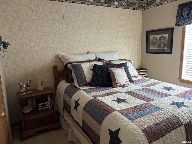 bedroom with carpet floors