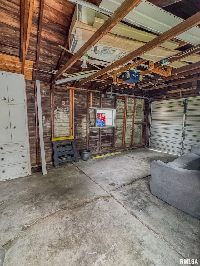 garage featuring a garage door opener