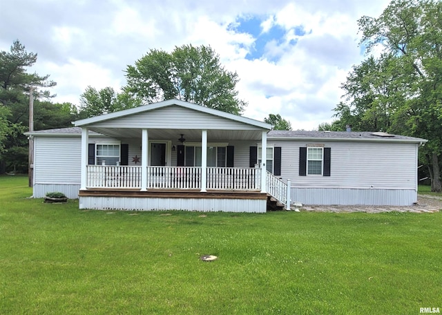 3614 S Hotze Rd, Salem, IL 62881 - manufactured / mobile home with a porch and a front yard