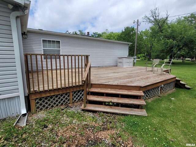 3614 S Hotze Rd, Salem, IL 62881 - wooden terrace featuring a yard