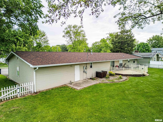 1103 W Boone St, Salem, IL 62881 - rear view of house featuring a patio and roof with shingles