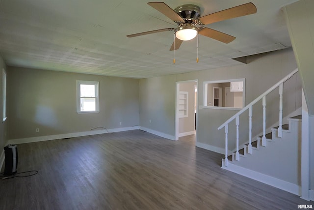 621 E Oglesby, Salem, IL 62881 - spare room with wood finished floors, baseboards, and ceiling fan