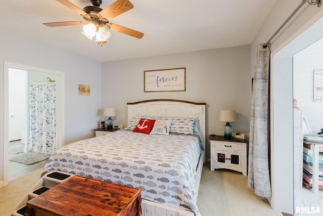 11782 Driftwood Dr, Marion, IL 62959 - bedroom with light colored carpet and ceiling fan