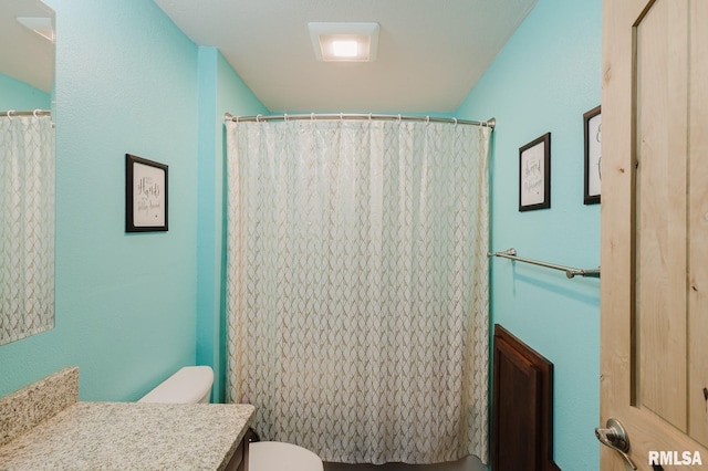 11782 Driftwood Dr, Marion, IL 62959 - bathroom featuring vanity, toilet, and a shower with curtain