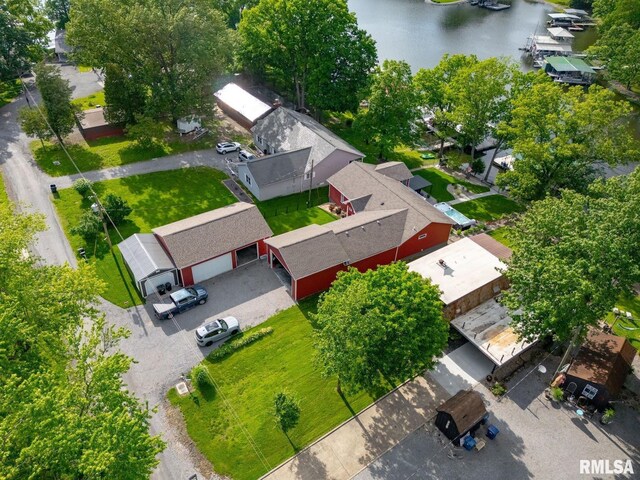 11782 Driftwood Dr, Marion, IL 62959 - aerial perspective of suburban area with a large body of water