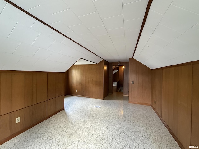 19 Park Ln, Centralia, IL 62801 - bonus room with wood walls, lofted ceiling, and baseboards
