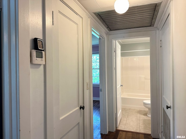 504 S James St, Carbondale, IL 62901 - hall with dark wood finished floors