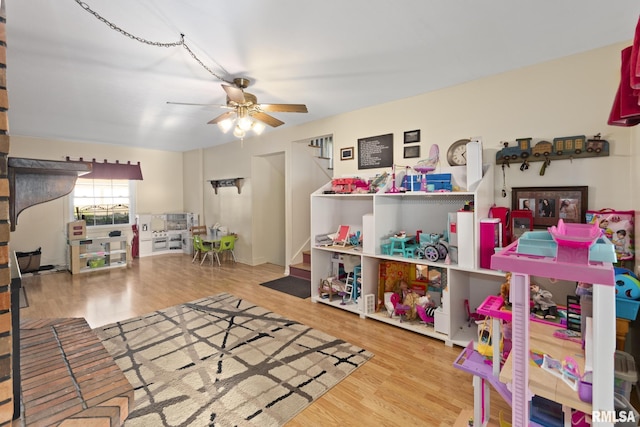 49 Jon St, Metropolis, IL 62960 - recreation room with ceiling fan and wood finished floors