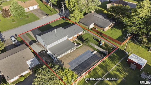 49 Jon St, Metropolis, IL 62960 - aerial view of property and surrounding area with property parcel outlined