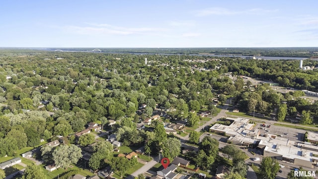 49 Jon St, Metropolis, IL 62960 - aerial overview of property's location featuring a heavily wooded area