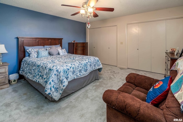 415 E Reichert Dr, Marion, IL 62959 - bedroom featuring carpet flooring, two closets, and a ceiling fan