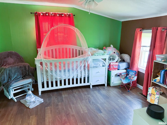 135 Walnut St, Alto Pass, IL 62905 - bedroom with wood finished floors and ornamental molding