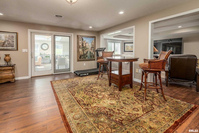 1302 Collins Ln, Marion, IL 62959 - dining room with dark wood-style floors, recessed lighting, and baseboards