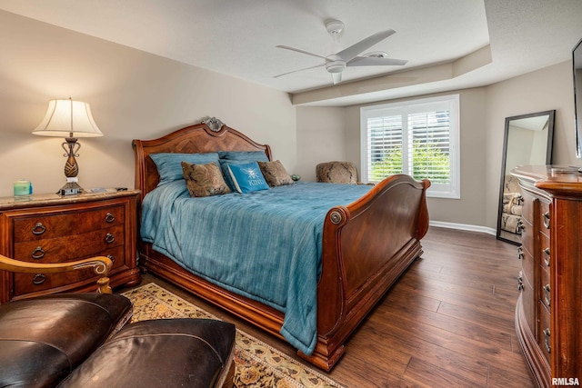 1302 Collins Ln, Marion, IL 62959 - bedroom featuring dark wood-style flooring, baseboards, and ceiling fan
