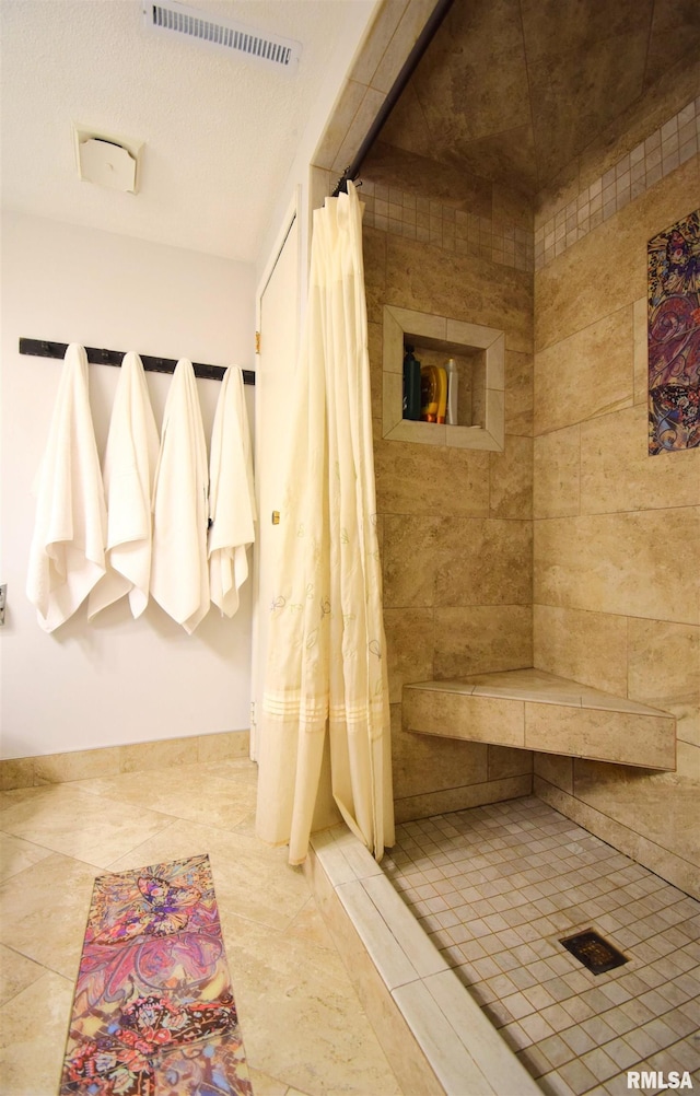 3100 Mulberry Ave, Mount Vernon, IL 62864 - bathroom with a tile shower and tile patterned floors