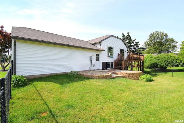 3100 Mulberry Ave, Mount Vernon, IL 62864 - rear view of house with stairs, a deck, and a shingled roof